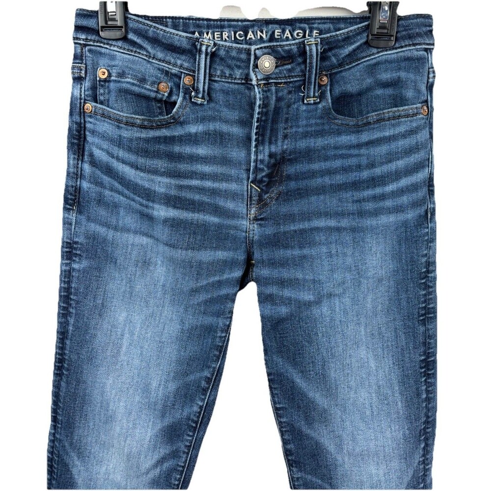 American Eagle Jeans Mens 30x32 Blue Skinny Airflex+ Stretch Denim - Picture 4 of 7